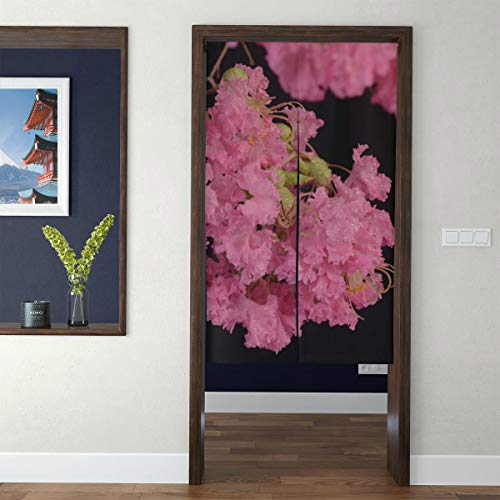 Door Tapestry Japanese Patio Door Curtains Blooming Crape Myrtle 3D Print Bedroom Curtain for Kids for Home Decor Long Style