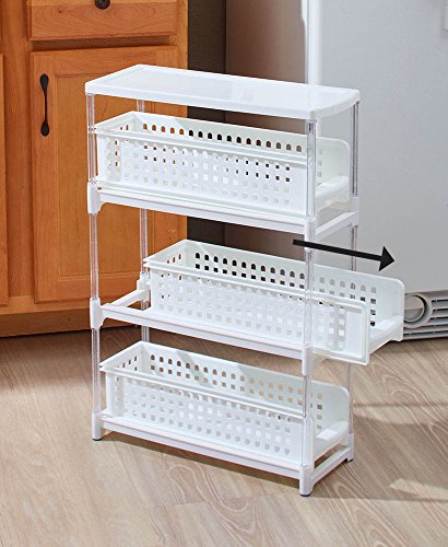 Slim 3-Tier Sliding Drawer Storage for Kitchens Bathrooms