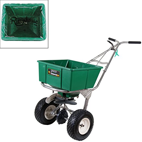 Lesco 101186 High Wheel Walk-Behind Fertilizer Spreader with Rittenhouse Hopper Cover Bundle 2 Items