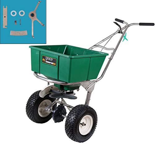 Lesco 101186 High Wheel Walk-Behind Fertilizer Spreader with T422400 Permagreen Agitator Kit Bundle 2 Items