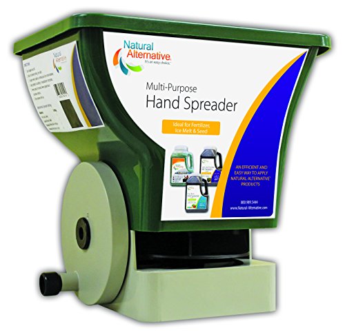 Handheld Multi-Purpose Broadcast Spreader for Ice Melt Lawns and Gardens