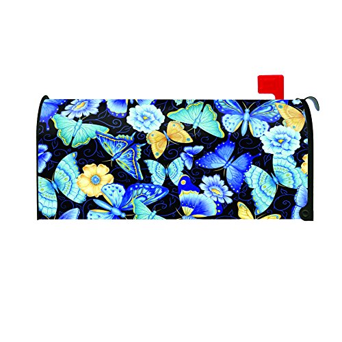 Toland Home Garden Blue Butterfly Decorative Mailbox Cover
