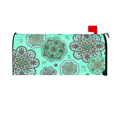 Toland Home Garden Blue Marrakesh Decorative Mailbox Cover