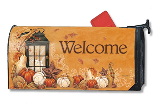 Autumn Lantern Welcome Large Fall Mailbox Cover Oversized Mailwrap Magnet Works By Mailwraps