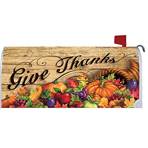 Custom Decor Horn Of Plenty Give Thanks Large Mailbox Cover