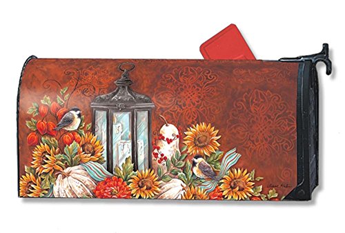 Magnetic Mailwrap Fall Lantern Large Mailbox Cover