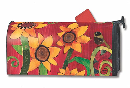 Peace Sunflower Fall Large Mailbox Cover Floral Autumn Oversized