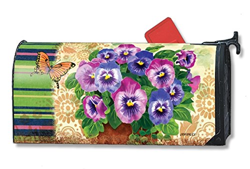 Pretty Pansies LARGE MailWraps Magnetic Mailbox Cover 21486