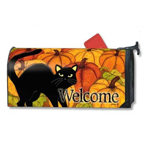 Pumpkin Patch Cat Mailwraps Magnetic Mailbox Cover