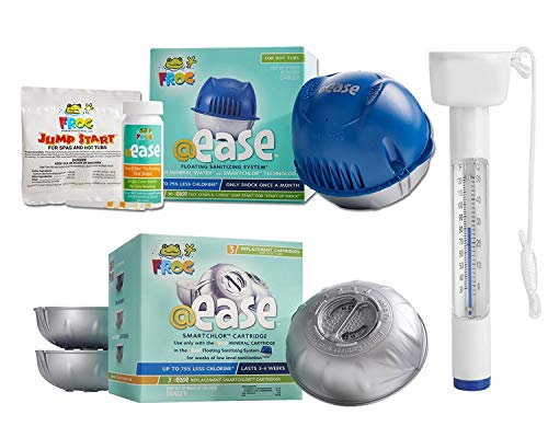 SPA FROG Ease Floating Sanitizing System Ease Smart Chlor 3 Pack Refill Kit Bundled with Pearsons Floating Thermometer