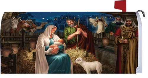 Beautiful Nativity Scene 1722mm Magnetic Mailbox Cover Wrap
