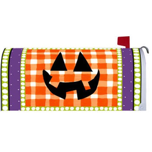 Halloween Jack O Lantern Fun Gingham Mailbox Wrap Cover
