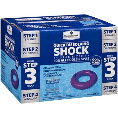 Members Mark Quick Dissolving Pool or Spa Shock 1 Lb Pouch Pack of 12