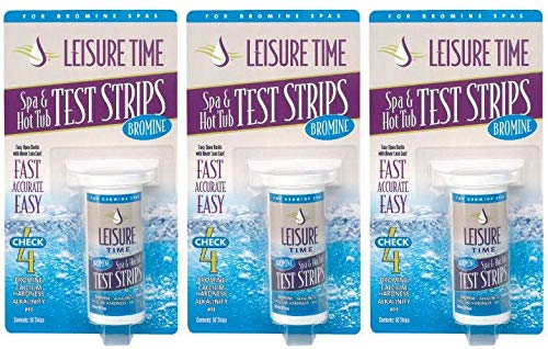 LEISURE TIME Spa Hot Tub Test Strips Bromine 4 Way Test Strips Simple Spa Care 45005A 50 Test Strips - 3 Pack
