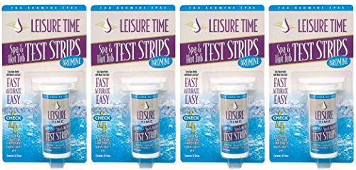 LEISURE TIME Spa Hot Tub Test Strips Bromine 4 Way Test Strips Simple Spa Care 45005A 50 Test Strips - 4 Pack