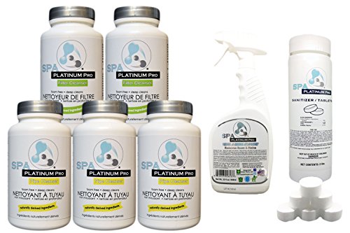 Spa Water Treatment Clean Up Kit 3 Pipe Cleanser2 Filter Cleanser 1 Tablet-sanitizer1 Vinyl&Shell Cleaner