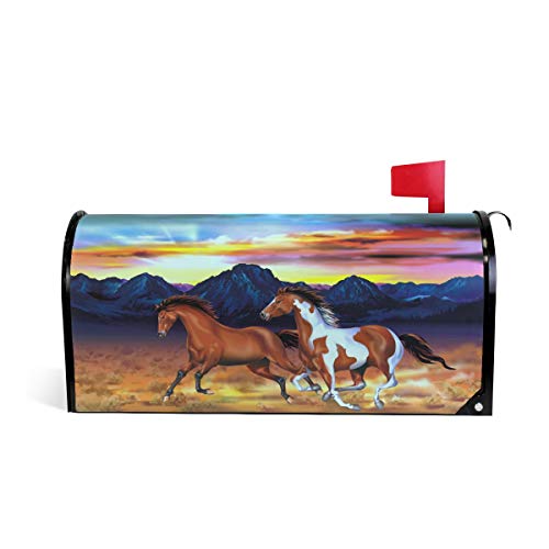 ALAZA Running Horses Magnetic Mailbox Cover Oversized-255 x208