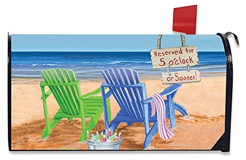 Briarwood Lane Beach Bum Summer Large Magnetic Mailbox Cover Beach Chairs Oversized