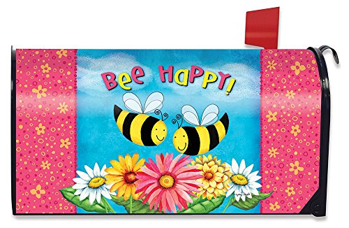 Briarwood Lane Bee Happy Bees Spring Large Mailbox Cover Floral Oversized