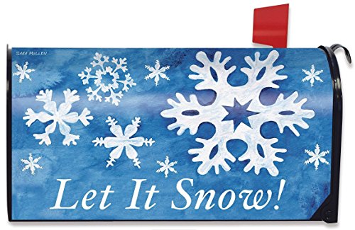 Briarwood Lane Let It Snow Winter Large Magnetic Mailbox Cover Snowflakes Oversized