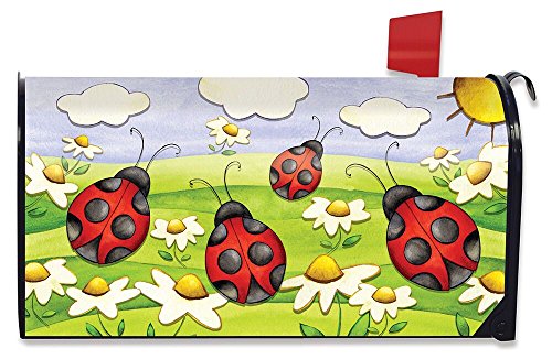 Briarwood Lane Springtime Ladybugs Seasonal Large Magnetic Mailbox Cover Daisies Oversized