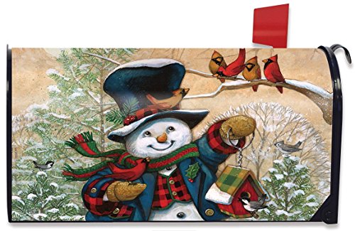 Briarwood Lane Winter Friends Snowman Large Magnetic Mailbox Cover Primitive Oversized