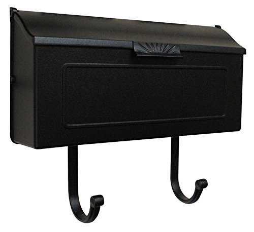 Wall Mount Mailbox Mail Box Black Postal Post Letter Cast Aluminum Heavy New