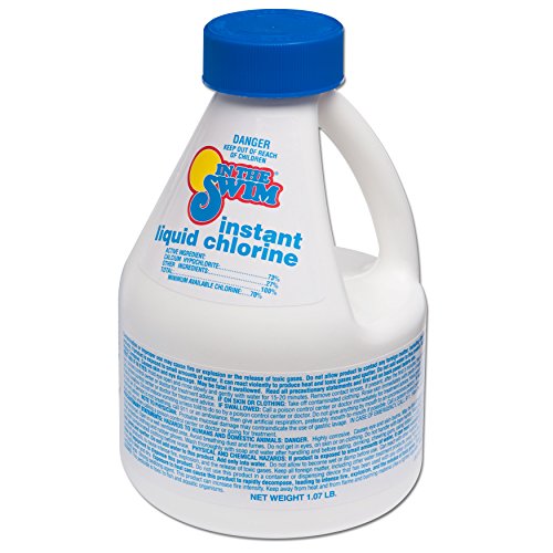 In The Swim Instant Liquid Chlorine for Swimming Pools - 4 x 107 Pound Bottles