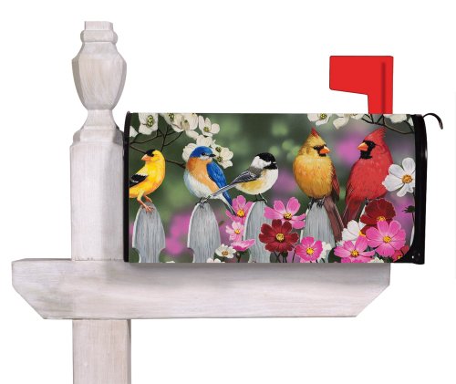 Birds on a Picket Fence Magnetic Mailbox Cover