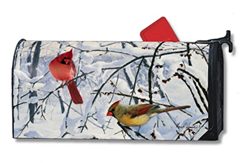 MailWraps Winter Morning Cardinal Mailbox Cover 01012