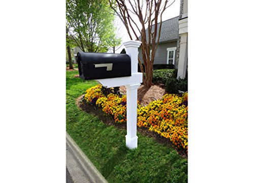Zippity Outdoor Products Classica Mailbox Post with No-Dig Steel Pipe Anchor Kit White