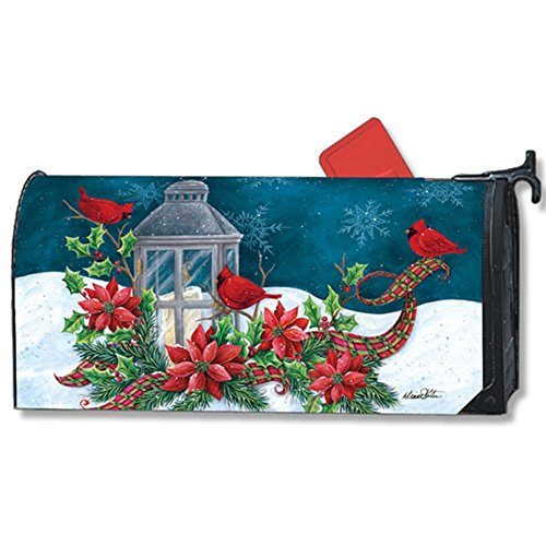 Cardinal Christmas Large Mailbox Cover Lantern Holiday Birds Oversized MailWraps