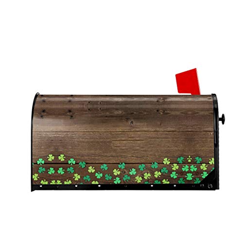 Foruidea Shamrock St Patricks Day Wooden Mailbox Covers Magnetic Mailbox Wraps Post Letter Box Cover Standard Oversize 21 X 18 Mailwrap Garden Home Decor