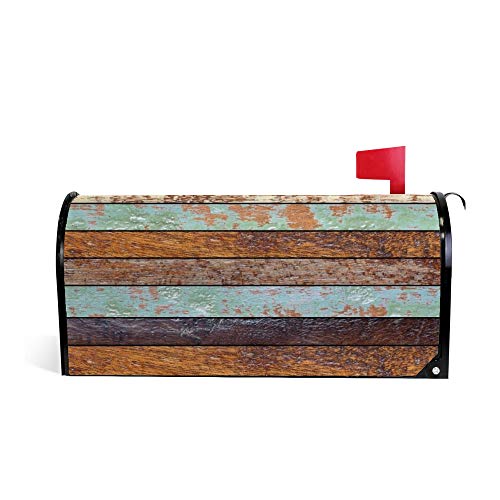My Daily Magnetic Mailbox Covers Old Wooden Background Decorative Mailwraps Vintage Mailbox Post Cover Standard Size