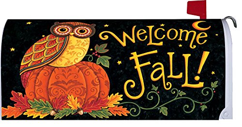 &quot Welcome Fall - Fall Owlquot - Magnetic Mailbox Makeover Cover - Fall Theme
