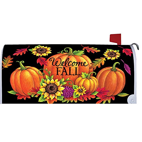 Custom Decor Pumpkin Sunflowers Welcome Fall Large Mailbox Cover