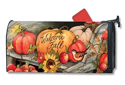 Mailwraps Welcome Fall Pumpkins Mailbox Cover 01224