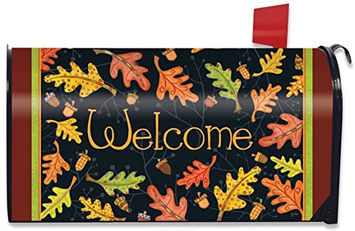 Welcome Leaves Fall Mailbox Cover Autumn Leaves Standard Briarwood Lane