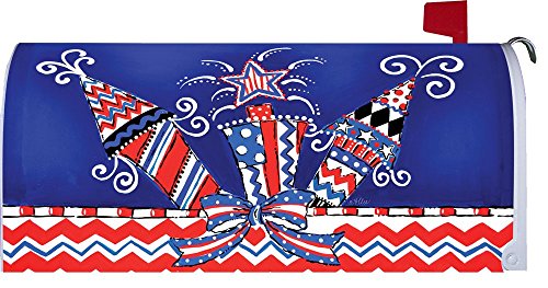 Firecrackers - Patriotic - Mailbox Makeover - Vinyl Magnetic Cover