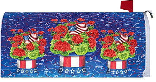  Patriotic Geranium  - Patriotic - Mailbox Makeover - Vinyl Magnetic Cover