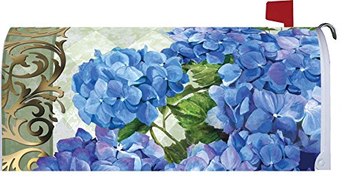 " Blue Hydrangeas " - Mailbox Makeover - Vinyl Magnetic Cover