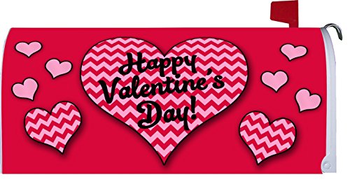 " Chevron Valentine " - Happy Valentines Day - Mailbox Makeover Vinyl Magnetic Cover