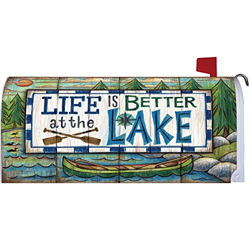 " Life Is Better At The Lake " - Mailbox Makeover - Vinyl Magnetic Cover