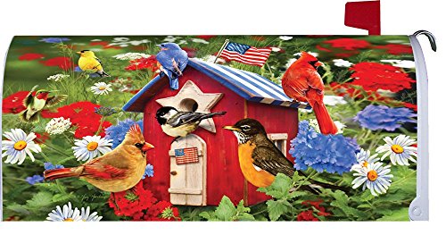 " Patriotic Birdhouses " - Patriotic - Mailbox Makeover - Vinyl Magnetic Cover