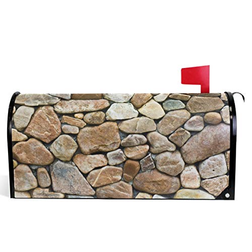 ZzWwR 3D Beautiful Rock Wall Mailbox Covers Standard Size Magnetic Mail Wraps Cover Letter Post Box18x 21