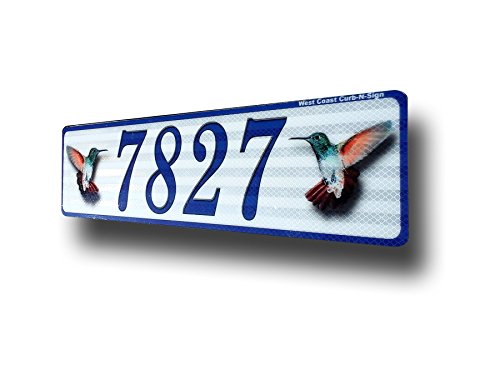 Hummingbird Curb Mailbox House Address Plaque Reflective