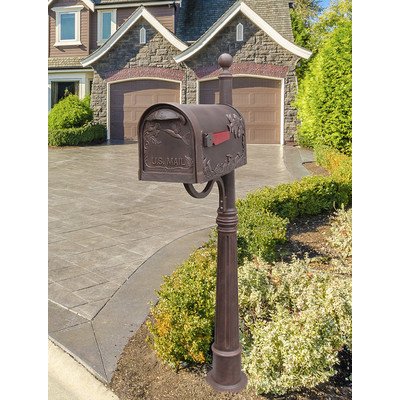 Hummingbird Curbside Mailbox With Ashland Mailbox Post Unit Color Copper