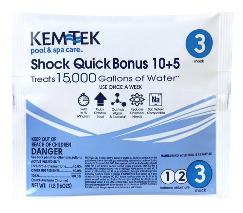 Kem-Tek Shock Quick Multi-Pack Pool and Spa Chemicals 1-Pound Bags 24-Pack