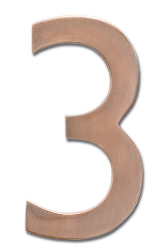 Architectural Mailboxes 3582ac-3 Brass 4-inch Floating House Number Antique Copper 3 Size 3 Model 3582ac-3