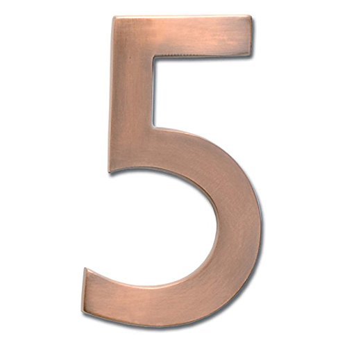Architectural Mailboxes 3582ac-5 Brass 4-inch Floating House Number Antique Copper 5 Size 5 Model 3582ac-5